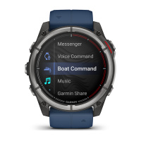 Купить Garmin quatix® 8 - 51 мм, AMOLED, Sapphire, Titanium, синий силиконовый ремешок арт. 010-02905-90
