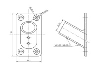 Купить Основание стойки леера 7/8(22,2мм), 60град, прямо (упаковка из 50 шт.) арт. 66042_Kof_pkg_50