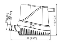 Купить Помпа осушительная; 12 В; 500GPH (1892.5 л/ч); автоматическая арт. 1002212