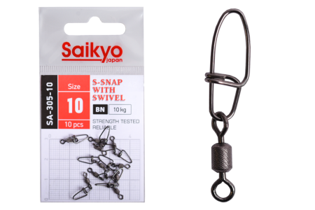 Купить Вертлюг с застежкой Saikyo SA-305-10 - 10 шт (10кг) арт. SA-305-10
