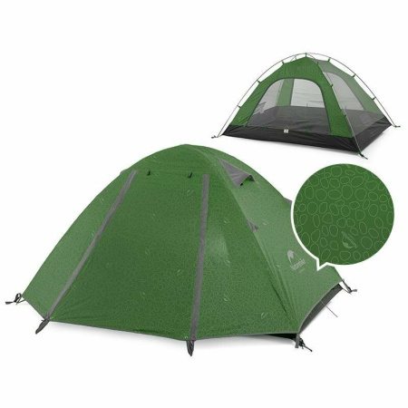 Купить Палатка Naturehike P-Series NH18Z044-P 210T65D четырехместная, темно-зеленая, 6927595762646 арт. 6927595762646