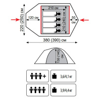Купить Палатка Tramp Lite Camp 4  (зеленый) арт. TLT-022.06