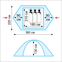 Купить Tramp палатка Nishe 3 (V2) арт. TRT-54