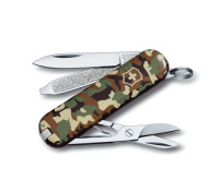 Купить Нож-брелок VICTORINOX Classic SD "Camouflage", 58 мм, 7 функций, зелёный камуфляж арт. 0.6223.94