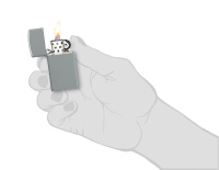 Купить Зажигалка ZIPPO Slim® с покрытием Flat Grey, латунь/сталь, серая, глянцевая, 29x10x60 мм арт. 49527