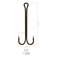 Купить Крючки Saikyo двойн.Long Shank KH-11040  BN №  2/0 (50шт) арт. KH-11040-2/0-50