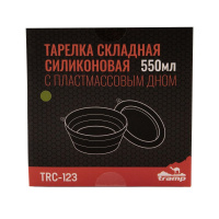 Купить Tramp Тарелка силиконовая с пластиковым дном 550 мл, TRC-123, оливковый арт. TRC-123