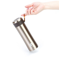 Купить Термокружка Stinger, 0,42 л, сталь/пластик, золотой глянцевый, 7,5 х 6,9 х 22,2 см арт. HW-420-32-467