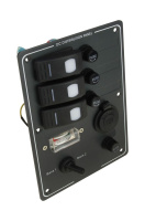 Купить Панель бортового питания 3 переключателя, предохранители, разьём прикуривателя, заряд батарей (упаковка из 10 шт.) арт. AES121416B_pkg_10