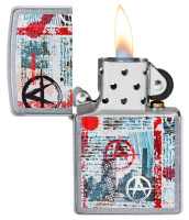 Купить Зажигалка ZIPPO Anarchy Design с покрытием Street Chrome™, латунь/сталь, серебристая, 38x13x57 мм арт. 49662