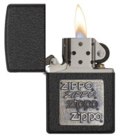 Купить Зажигалка Zippo с покрытием Black Crackle, латунь/сталь, чёрная, матовая, 36x12x56 мм арт. 362