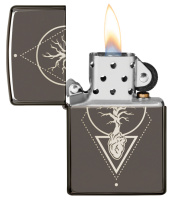 Купить Зажигалка ZIPPO Heart of Tree с покрытием Black Ice®, латунь/сталь, чёрная, глянцевая, 38x13x57 мм арт. 49687
