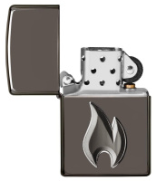Купить Зажигалка ZIPPO Armor™ с покрытием Black Ice®, латунь/сталь, чёрная, глянцевая, 38x13x57 мм арт. 29928