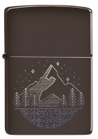 Купить Зажигалка ZIPPO Mountain Design с покрытием Brown, латунь/сталь, коричневая, матовая, 38x13x57 мм арт. 49633