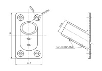 Купить Основание стойки леера 7/8"(22;2 мм); 60 град; прямоугольное арт. 66042_Kof