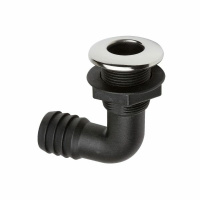 Купить Разъем водосброса угловой пластиковый с крышкой из нержавеющей стали под шланг 32 мм, черный арт. BS3514