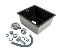 Купить Мойка прямоугольная 340х380х180, стальная с покрытием, черная арт. 4620136023276