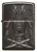 Купить Зажигалка ZIPPO Knight Fight с покрытием High Polish Black, латунь/сталь, чёрная, 38x13x57 мм арт. 49292