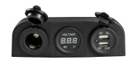 Купить Панель с USB-разъемом 5в 2.1А; прикуривателем и вольтметром арт. AD9-1011/2013/4010