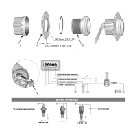 Купить Указатель температуры двигателя цифровой 25-120 гр.; черный циферблат; нержавеющий ободок; д. 52 мм арт. JMV00284_KY24000