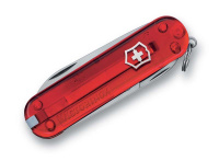 Купить Нож-брелок VICTORINOX Classic SD, 58 мм, 7 функций, полупрозрачный красный арт. 0.6223.T