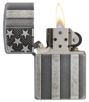 Купить Зажигалка ZIPPO Armor™ с покрытием Antique Silver Plate™, латунь/сталь, серая, матовая, 38x13x57 мм арт. 28974