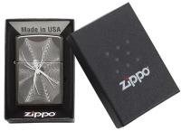 Купить Зажигалка ZIPPO Classic с покрытием Black Ice®, латунь/сталь, чёрная, глянцевая, 38x13x57 мм арт. 29733