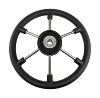 Купить Рулевое колесо LEADER TANEGUM черный обод серебряные спицы д. 330 мм (упаковка из 6 шт.) арт. VN7330-01_pkg_6