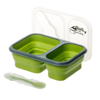 Купить Tramp контейнер силиконовый 2 отсека с ловилкой.Оливковый. арт. TRC-090