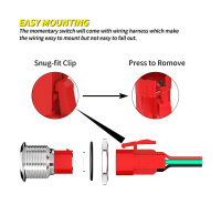 Купить Кнопка без фиксации, подсветка, белая, 12 В, д. 19мм (упаковка из 10 шт.) арт. 4620136059053_pkg_10