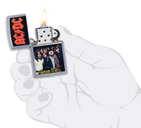 Купить Зажигалка ZIPPO AC/DC® с покрытием Street Chrome™, латунь/сталь, серебристая, матовая, 38x13x57 мм арт. 49235