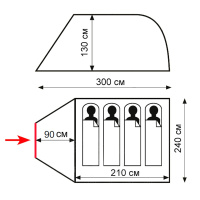 Купить Totem палатка Summer 4 Plus (V2) арт. TTT-032