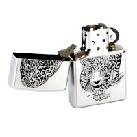 Купить Зажигалка ZIPPO Leopard, с покрытием Satin Chrome™, латунь/сталь, серебристая, матовая, 38x13x57 мм арт. 205 Leopard