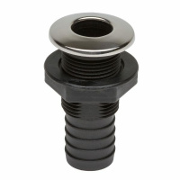 Купить Разъем водосброса пластиковый с крышкой из нержавеющей стали под шланг 30 мм, черный арт. BS3503