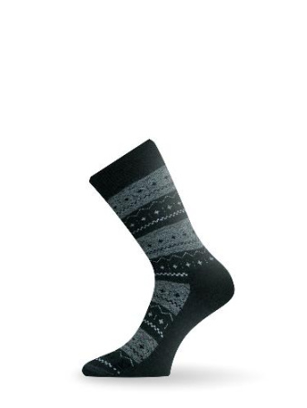 Купить Носки Lasting TWP 686, wool+polypropylene, черный с серым рисунком, размер S (TWP686-S) арт. TWP686-S