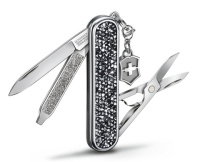 Купить Нож-брелок Victorinox Classic Brilliant Crystal, 58 мм, 5 функций, черный/серебристый арт. 0.6221.35