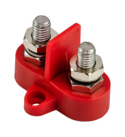 Купить Клемма-штифт двойная с перегородкой, M8, красная (упаковка из 16 шт.) арт. BF414RM8_pkg_16