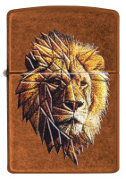 Купить Зажигалка ZIPPO Polygonal Lion с покрытием Toffee™, латунь/сталь, медная, матовая, 38x13x57 мм арт. 29865