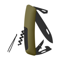 Купить Швейцарский нож SWIZA D03 AllBlack, 95 мм, 11 функций, темно-зеленый (подар. упак.) арт. KNI.0033.1050