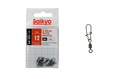 Купить Вертлюг с застежкой Saikyo SA-302-12 - 10 шт арт. SA-302-12