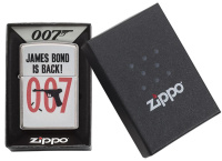 Купить Зажигалка ZIPPO James Bond 007™ с покрытием Brushed Chrome, латунь/сталь, серебристая, 36x12x56 мм арт. 29563