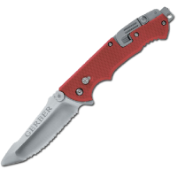 Купить Нож Gerber Tactical Hinderer Rescue, красный, коробка, 22-01534 арт. 22-01534