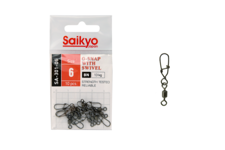 Купить Вертлюг с застежкой Saikyo SA-301-06 - 10 шт арт. SA-301-06