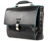 Купить Портфель Piquadro Blue Square, черный, 41х30х10 см арт. CA3111B2/N