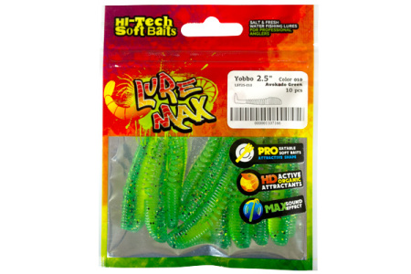 Купить Мягк.приманки LureMax YOBBO 2,5''/6,25см, LSY25-010 Avokado Green (10 шт.) арт. LSY25-010