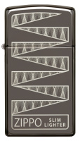 Купить Зажигалка 65th Anniversary Zippo Slim® с покрытием Black Ice®, латунь/сталь, чёрная, 29x10x60 мм арт. 49709
