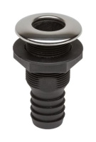 Купить Разъем водосброса пластиковый с крышкой из нержавеющей стали под шланг 32 мм, черный (упаковка из 3 шт.) арт. BS3504_pkg_3