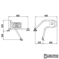 Купить Стойка рулевая с креплением на баллон надувной лодки 32мм быстросъемная арт. 010124T