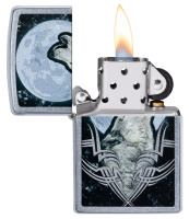 Купить Зажигалка ZIPPO Howling Wolf с покрытием Street Chrome, латунь/сталь, серебристая, 38x13x57 мм арт. 49261