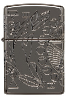 Купить Зажигалка ZIPPO Armor® Wicca Design с покрытием Black Ice®, латунь/сталь, чёрная, 38x13x57 мм арт. 49689